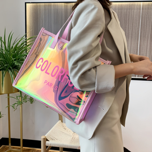 <span class=keywords><strong>Borsa</strong></span> di lusso trasparente su misura all'ingrosso del Laser del PVC, <span class=keywords><strong>borsa</strong></span> impermeabile della gelatina, <span class=keywords><strong>borsa</strong></span> ispessita di trucco - Product Image 4