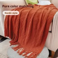 Nordische Bedruckte Gewebte Luxus-Minimalistische Naturheilungs-Stil Yogadecke, Multifunktionale Decke für Nickerchen, Sofa, Bett, Luftmatratze