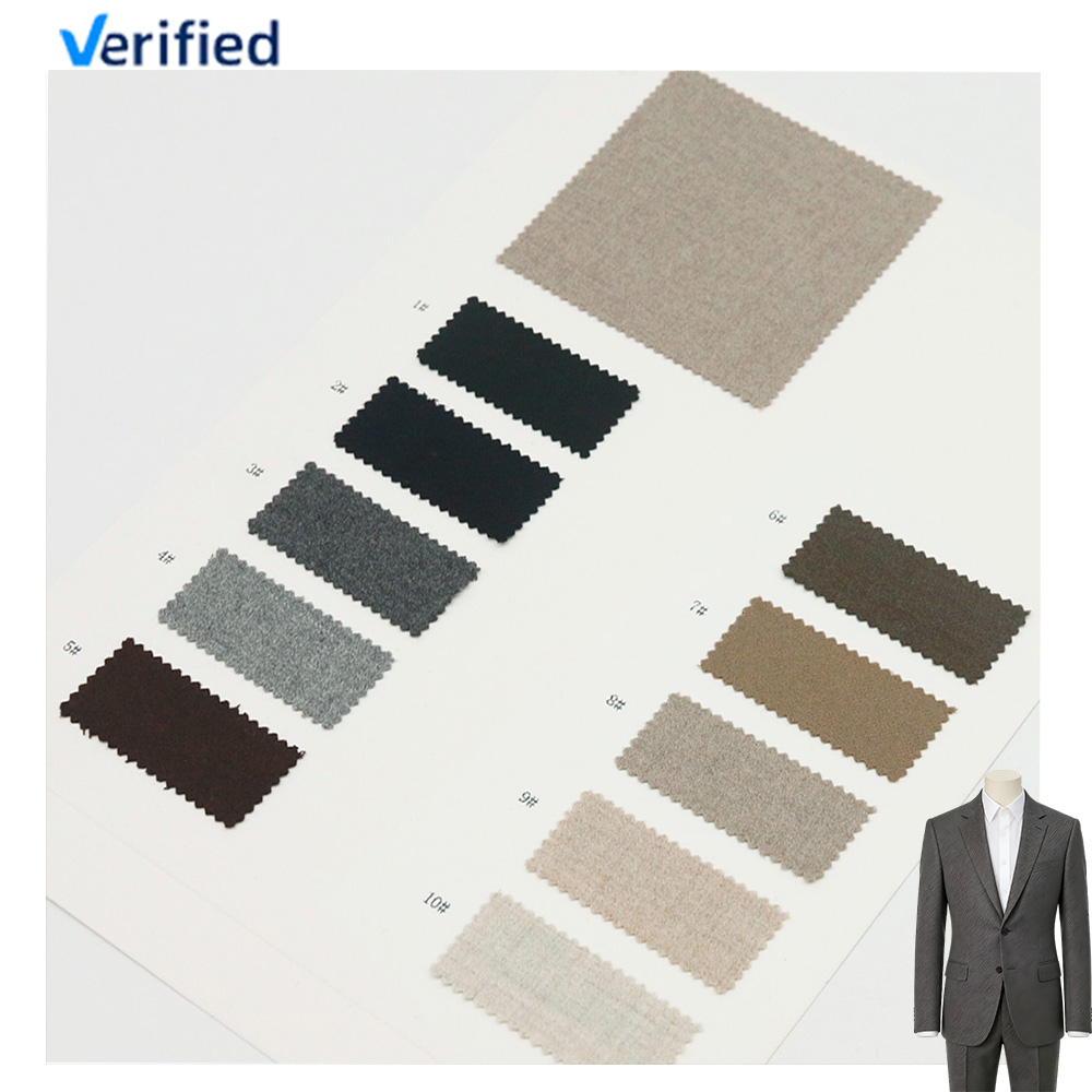 Premium Worsted Merino Wool Suiting Fabric 88W 5CA 5MS 2LY Stretch Eco-Friendly Heavyweight for Suits Blazers Jackets