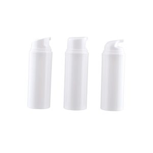 Flacon cylindrique vide de luxe pour crème visage cosmétique, en plastique PP, avec impression sérigraphique blanche, pour produits de soin de la peau - Product Image 1