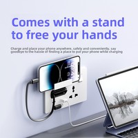 Enchufe Inteligente con Puerto USB C de Carga Rápida PD de 20 W para el Hogar, Cable Retráctil, Enchufe Universal Tipo C para Carga de Teléfonos Móviles, Enchufe de Panel para PC