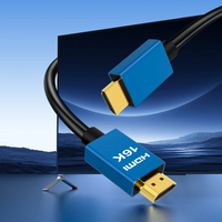 Cable 2.2 de 96 Gbps, 16K a 60 Hz, Macho a Macho, Conector Azul, Revestimiento TPE, Transmisión de Datos de Alta Velocidad con Ethernet VRR/ALLM para TV