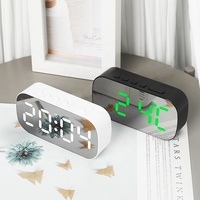 Réveil électronique numérique à LED Snooze Night Mode Desktop Clock USB Temperature Time Display mirror table clock reloj