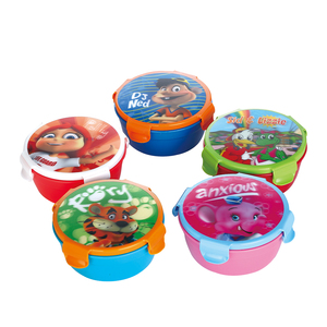 3d lenticular printing round pp kids lunch box snack pot children lunch box sets