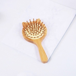 Peigne en bambou mini laser antistatique écologique, brosse à cheveux à coussin d'air personnalisée, brosse à cheveux en bois naturel de salon, brosse à cheveux de poche - Product Image 1