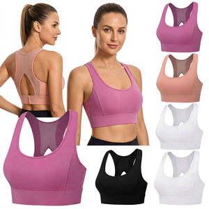 <b>Plus</b> <b>Size</b> Lightweight High Support Hollow <b>Mesh</b> Beauty Back Seamless Wirefree Breathable Sports Bras Workout Gym Yoga Women's - Product Image 2