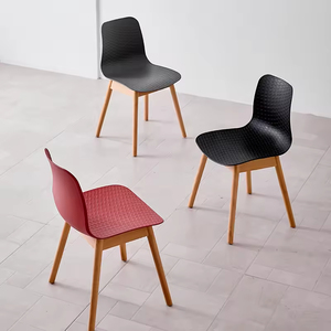 Sillas de Comedor Apilables de Plástico Rojo Moderno 2026 con Respaldo para Sala de Estar y Bar en Casa - Product Image 5