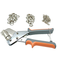 Pince à œillets manuelle transfrontalière en forme de cœur, 6+10+12mm, en fer, couleur argent, pour œillets métalliques