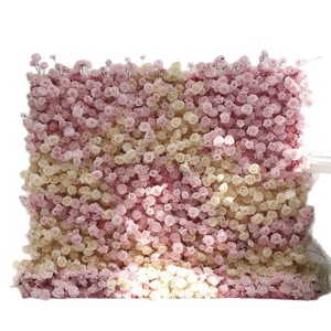 Panneau floral en soie enroulable de haute qualité 8x8, rose artificielle 3D 5D rose personnalisée pour décoration de mariage - Product Image 4