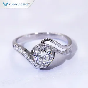 Groothandel engagement moissanite ring diamant, wit moissanite ring koop in lage prijs