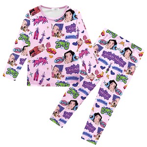 ชุดนอนฤดูร้อนใหม่ เนื้อผ้านุ่ม ระบายอากาศดี ลายการ์ตูน ชุดนอน K-POP Witch Hunt Team พิมพ์ลายดิจิทัล ชุดลำลองใส่สบายๆ อยู่บ้าน - Product Image 3
