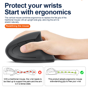 Hot bán cổ phiếu nhà máy Ergonomic mini LED 6D không dây có thể sạc lại dọc OEM Chuột chế độ kép Tay Phải 1600DPI Máy tính xách tay - Product Image 3