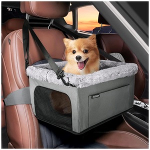 Siège <span class=keywords><strong>auto</strong></span> surélevé de luxe pour <span class=keywords><strong>chien</strong></span>, lit de voiture portable pour chiot avec coussin épais et poches de rangement pour petits chiens - Product Image 1