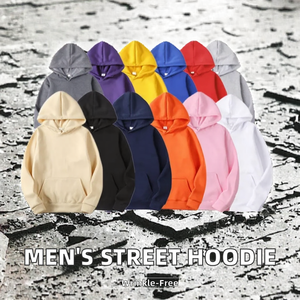 Sudadera con Capucha Personalizada al por Mayor para Hombre, Estilo Urbano, de Algodón y Poliéster, Talla Grande, Color Sólido Estampado, para la Temporada de Otoño - Product Image 3