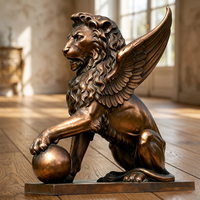 Statue de Musée Classique en Bronze - Sculpture Figurative Coulée à la Cire Perdus, Sculpture de Lion en Bronze