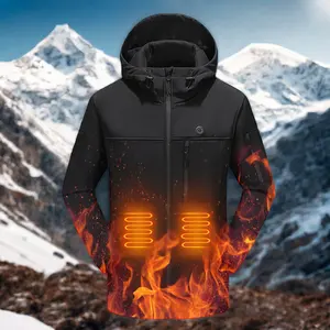 Fashion Top Gear Heated Padded Jacket Hood Battery Power 5V Men Workwear Jacket