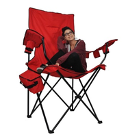 Vente en gros personnalisé Extérieur surdimensionné Tube d'acier Portable Fauteuil de salon pliant Géant Voyage Pique-nique Camping Chaise avec Accoudoir