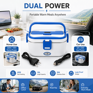 Boîte à lunch chauffante électrique portable 1,8 L sans BPA en acier inoxydable 304 pour le bureau, la voiture, la maison et les voyages KL03001 - Product Image 5