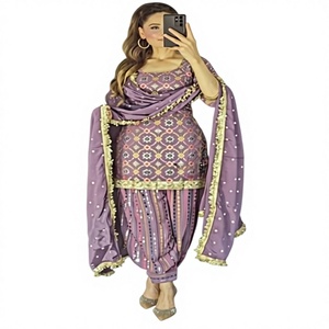chinese dress ladies Designer Orange Punjabi Style Dhoti Style Salwar Suit