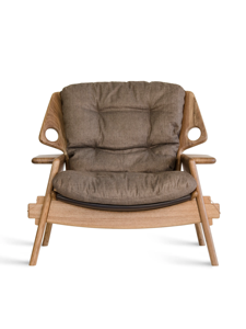 Sillón Retro de Madera Maciza con Reposabrazos de Cuero y Cojín Acolchado Grueso para Hogar, Oficina u Hotel - Product Image 2