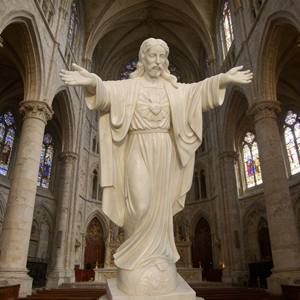 Estatua de la Sagrada Familia para Jardín o Iglesia, Estilo Europeo, San José, Niño Jesús, Cruz de Mármol Religiosa, Hecha a Mano y Personalizada - Product Image 4