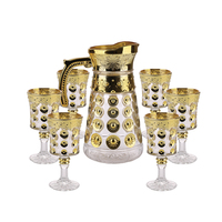 Ensemble de boissons en verre, 7 pièces, couleur pulvérisée de haute qualité, base spéciale, pichet et gobelet