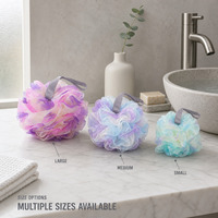 Lot de cadeaux de luxe en gros avec logo personnalisé : éponge de bain en maille, boîte spa, loofah exfoliant, pouf de lavage corporel OEM ODM