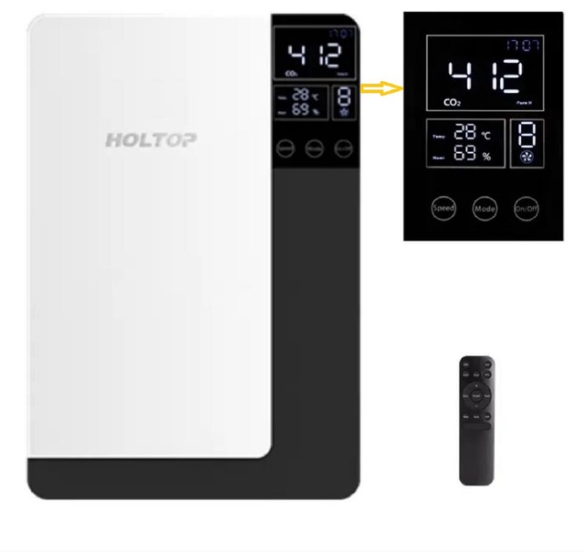 Holtop Wall Mounted ERV CO2 Sensor HEPA Filter WIFI App Control Ductless ERVs Single Room Smart Heat Recovery Ventilation