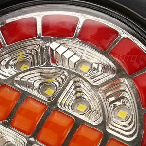 ไฟท้าย LED ทรงกลม 1/2X สำหรับรถพ่วง ไฟท้ายรถบรรทุก 12V 24V ไฟเลี้ยวแบบไดนามิก ไฟเบรก - Product Image 4