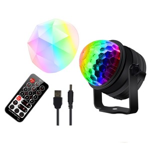 Lumière de boule magique en cristal colorée RGB à télécommande USB 5V pour les fêtes, la scène, la maison - Product Image 1