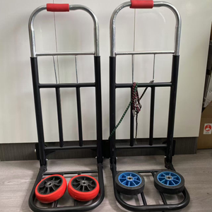 Chariot à bagages industriel portable à deux roues en acier inoxydable, chariot d'épicerie, plate-forme pliable tirée à la main, outils de stockage - Product Image 5