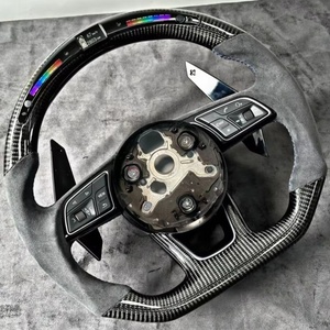 工場直販 アウディ RS カーボンファイバー <span class=keywords><strong>LED</strong></span> アルカンターラ カー ステアリングホイール アウディ RS Q8 Q3 RS3 RS4 RS5 RS6 <span class=keywords><strong>RS7</strong></span> E-tron GT R8用 - Product Image 5