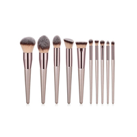 Poudre de fond de teint synthétique de haute qualité, anticernes, fards à paupières, blush, pinceaux de maquillage de voyage avec étui noir