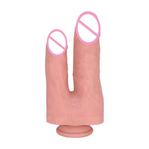 قضيب اصطناعي عملاق 2 في 1 من السيليكون، جهاز تدليك واقعي مزدوج الطرف مع كأس شفط، كبير الحجم ونحيف وفائق الواقعية - Product Image 3