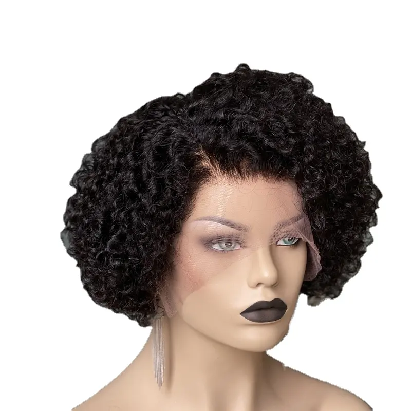 Hot Selling Brazilian Virgin Hair Short Curly Bob Lace Front Wigs Human Hair Wigs