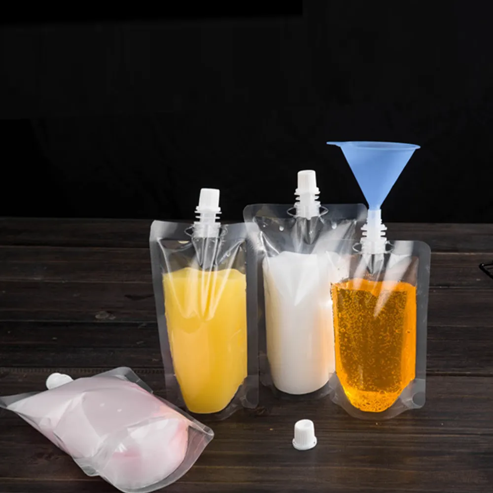 Custom Laminated Spout Juice BOPP Packaging Bag Pouch Plastic Packaging Clear Stand Up Resealable Pouch with Nozzle