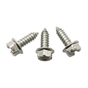 Tornillos para matrícula de acero inoxidable de <span class=keywords><strong>1</strong></span>/<span class=keywords><strong>4</strong></span> de pulgada # <span class=keywords><strong>Tornillo</strong></span> autorroscante con cabeza hexagonal indentada de 14 x 3/<span class=keywords><strong>4</strong></span> pulgadas - Product Image 2