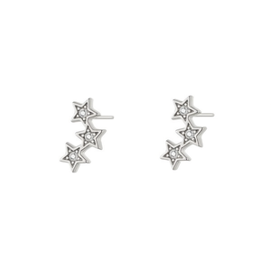 เอมี่ เอมี่ สตาร์ต่างหูเพทายชุบเงินเครื่องประดับแฟชั่นสตรี PE0046 - Product Image 3