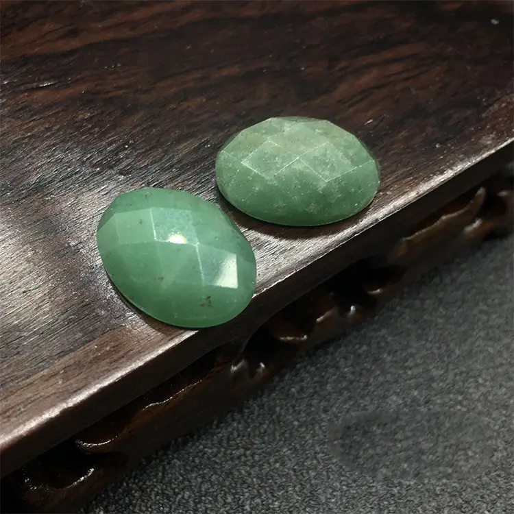 HZ 13*18mm Natural Green Aventurine Cut Round Shape Flat Back Cabochon Loose Gemstone From Manufacturer Supplier Buy Now