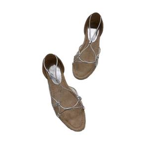 En Existencia~Sandalias Romanas Retro de Punta Abierta con Suela Suave Tejida para Mujer, Sandalias Elegantes de Estilo Vacacional, Perfectas para Vestidos - Product Image 1