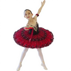 Costume de compétition professionnel en spandex rouge pour la danse classique pour adultes, jupe de lapin, Don Quichotte espagnol - Product Image 1