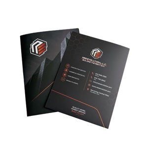 Custom Spot UV Logo Presentation Folder with Pockets Business Office 8.5x11 Inches Receipt Document <b>File</b> Folder with Spine - Product Image 2