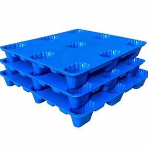 พาเลทพลาสติก HDPE แบบเป่าขึ้นรูป 9 ขา ขนาดกลาง สำหรับคลังสินค้า โลจิสติกส์ และการจัดเก็บ - Product Image 1