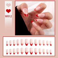 Stock en gros moyen couverture complète conception ongles artificiels cercueil & amandes presse boîte d'emballage rendu des couleurs ABS faux