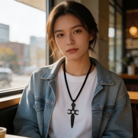 Collier Pendentif Épée Pentagramme Triple Lune en Acier Inoxydable Personnalisé, Bijou Unisexe Sportif pour Fête, OEM ODM Personnalisé