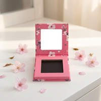 Palette de maquillage carrée rose vide en carton, magnétique, pour fards à paupières, blush, illuminateur, correcteur et poudre, avec miroir