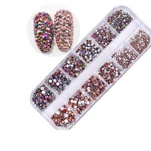 Strass en <span class=keywords><strong>verre</strong></span> à dos <span class=keywords><strong>plat</strong></span>, accessoires pour décoration, bon marché, vente en gros, pour Nail Art - Product Image 5