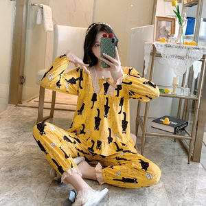 Venta al por mayor de pijamas Pillama Mujer Pijama Por Mayor <span class=keywords><strong>Ropa</strong></span> De Dormir Pijama Femmes Dos Piezas Loungewear Set Pijama para Mujer - Product Image 6