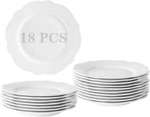 Assiette de présentation ronde en porcelaine fine, en céramique, en New Bone China, blanc pur, pour la restauration et l'hôtellerie, vente en gros, écologique - Product Image 1