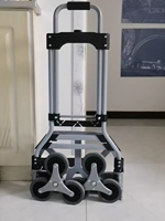 Chariot de plateforme pliable en alliage d'aluminium à quatre roues, deux-en-un, pour outils industriels et courses, capable de monter les escaliers